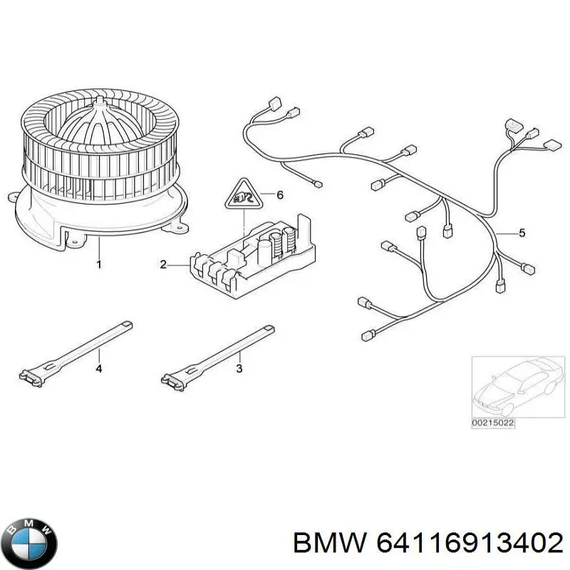 Мотор вентилятора печки (отопителя салона) BMW 64116913402 цена, от 25.34 USD