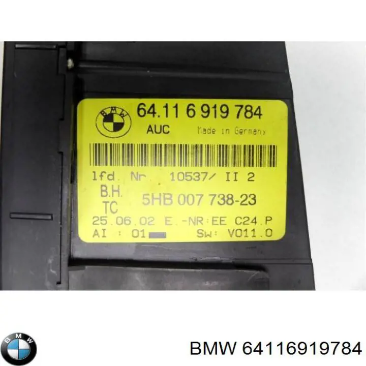 64116919784 BMW блок управления режимами отопления/кондиционирования