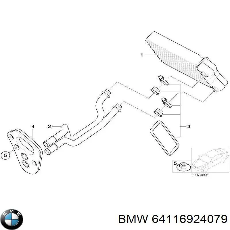 64116924079 BMW Шланг печки/отопителя