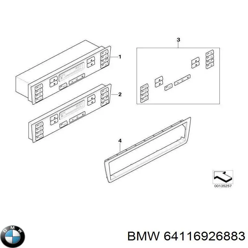 64116926883 BMW Механизм управления кондиционером