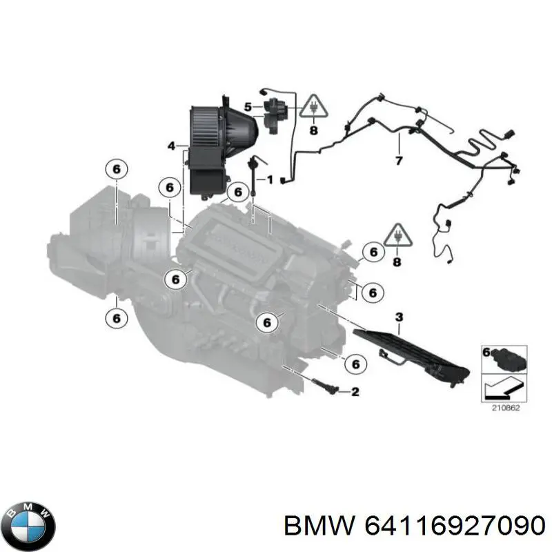 64116927090 BMW резистор (сопротивление вентилятора печки (отопителя салона))