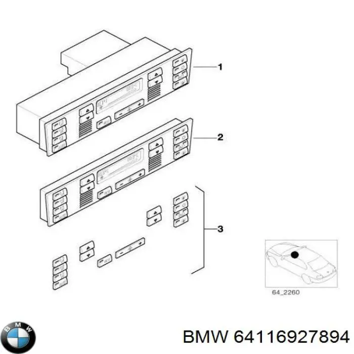 Купить 64116927894 BMW Блок управления печкой