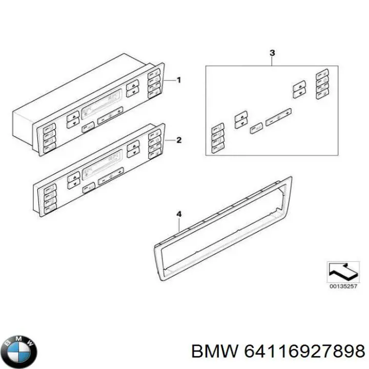 64116927898 BMW блок управления режимами отопления/кондиционирования