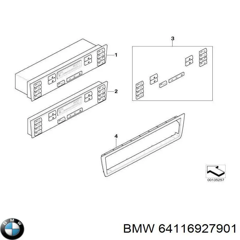 Блок управления кондиционером 64116927901 BMW