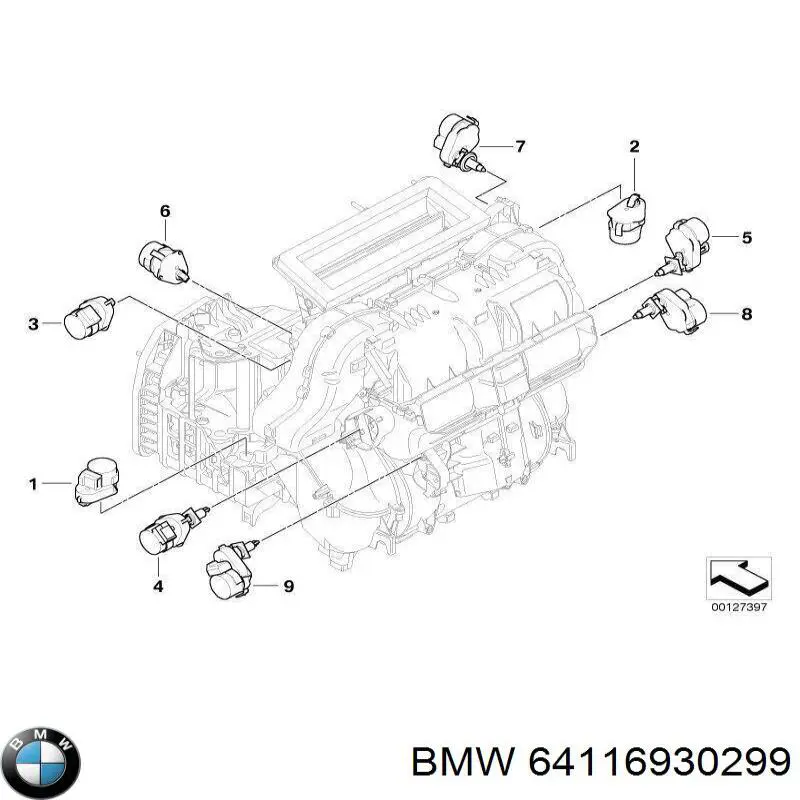 Купить 64116942986 BMW Моторчик заслонки печки