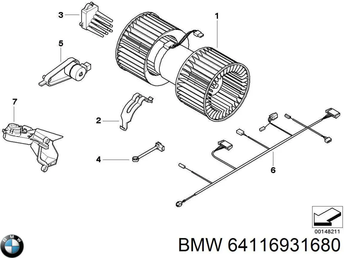Купить 64116931680 BMW Регулятор оборотов вентилятора печки