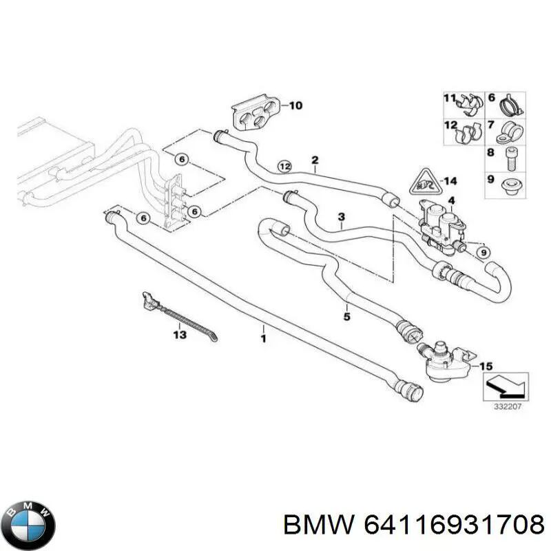 Кран печки (отопителя) BMW 64116931708