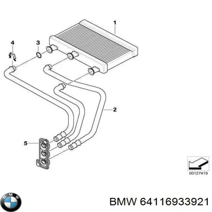 64116933921 BMW радиатор печки
