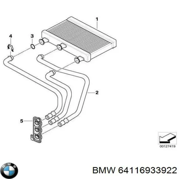 Радиатор печки (отопителя) BMW 64116933922