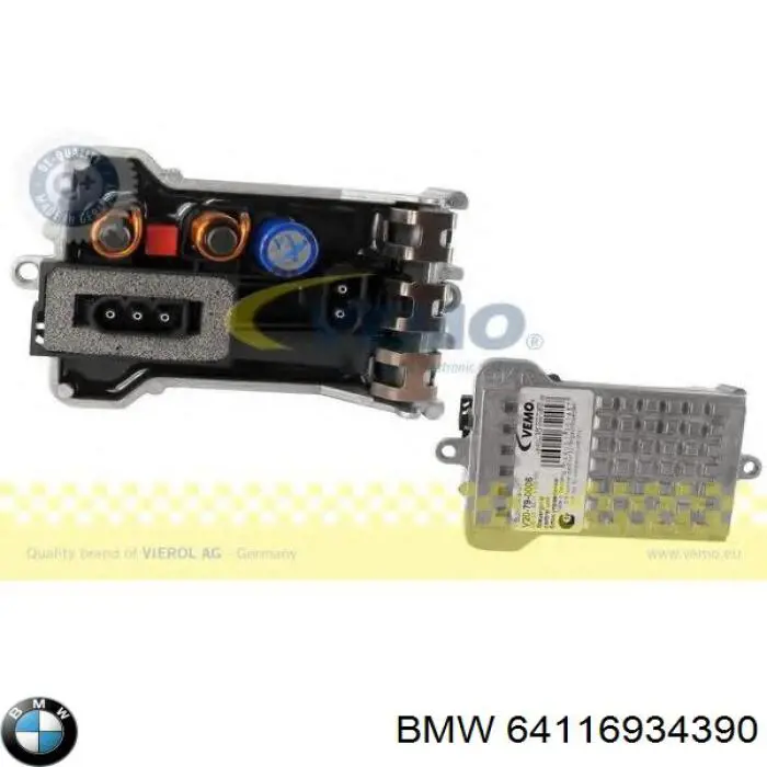 Резистор (сопротивление) вентилятора печки (отопителя салона) BMW 64116934390