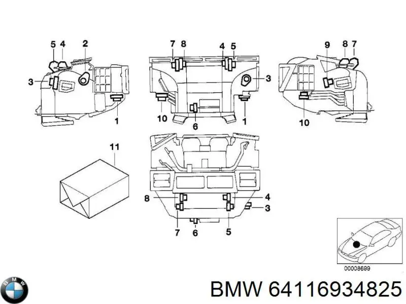 Купить 6912525 BMW Замок открывания лючка бензобака