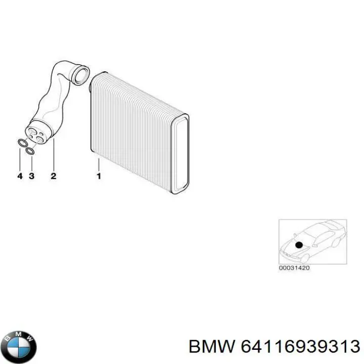 Клапан TRV кондиционера 64116939313 BMW