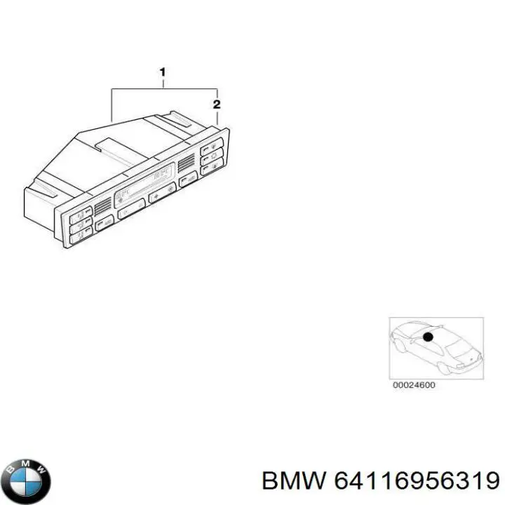 64116956319 BMW блок управления режимами отопления/кондиционирования