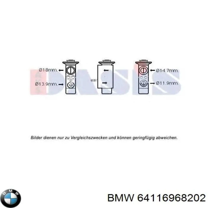 Купить 64116968202 BMW Клапан TRV кондиционера