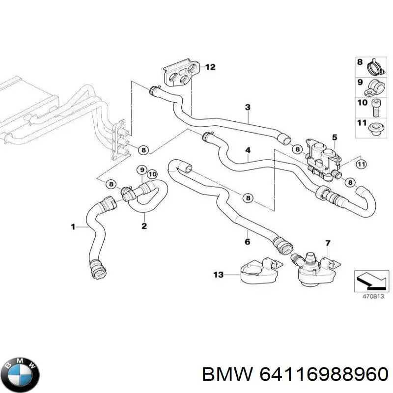 Дополнительная помпа 64116988960 BMW
