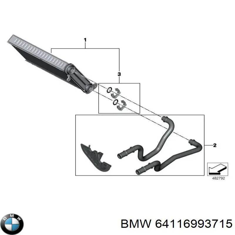 64116993715 BMW Радиатор отопителя салона