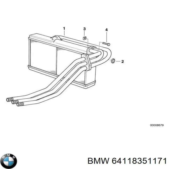 Купить 64118351171 BMW Радиатор печки