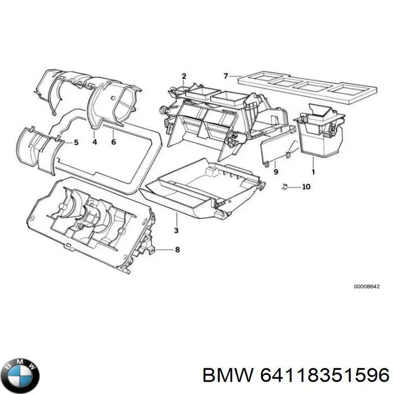 Патрубок воздушного фильтра 64118351596 BMW