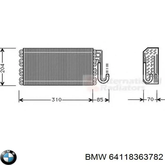 Радиатор испарителя кондиционера BMW 64118363782 цена, от 25.34 USD