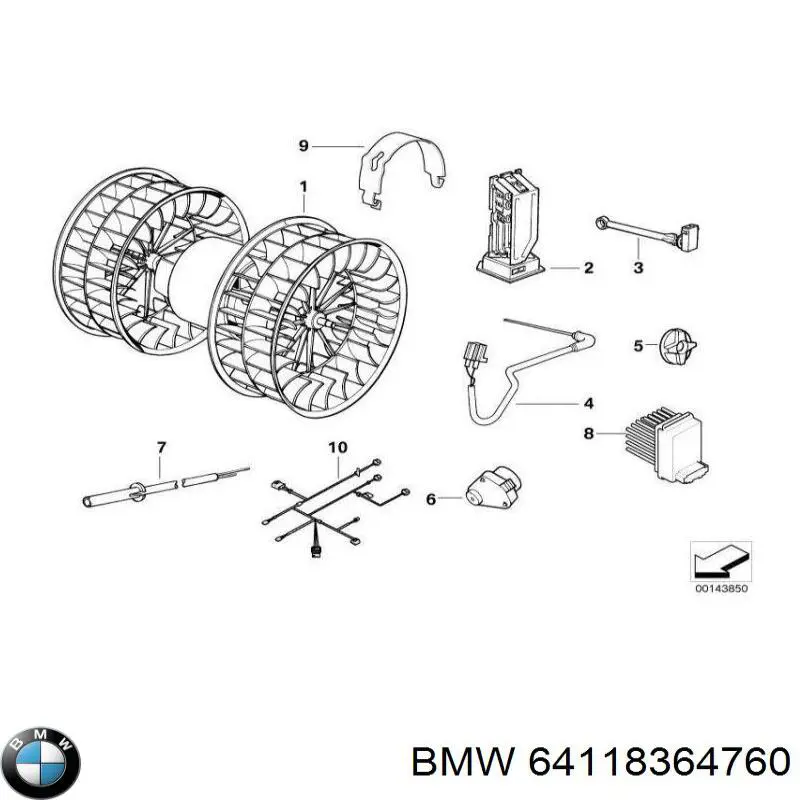 64118364760 BMW Привод системы автоматического управления отопителем