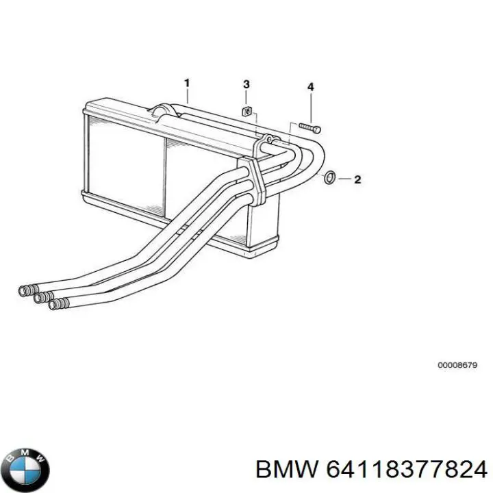 64118377824 BMW Кольцо уплотнительное трубки радиатора печки