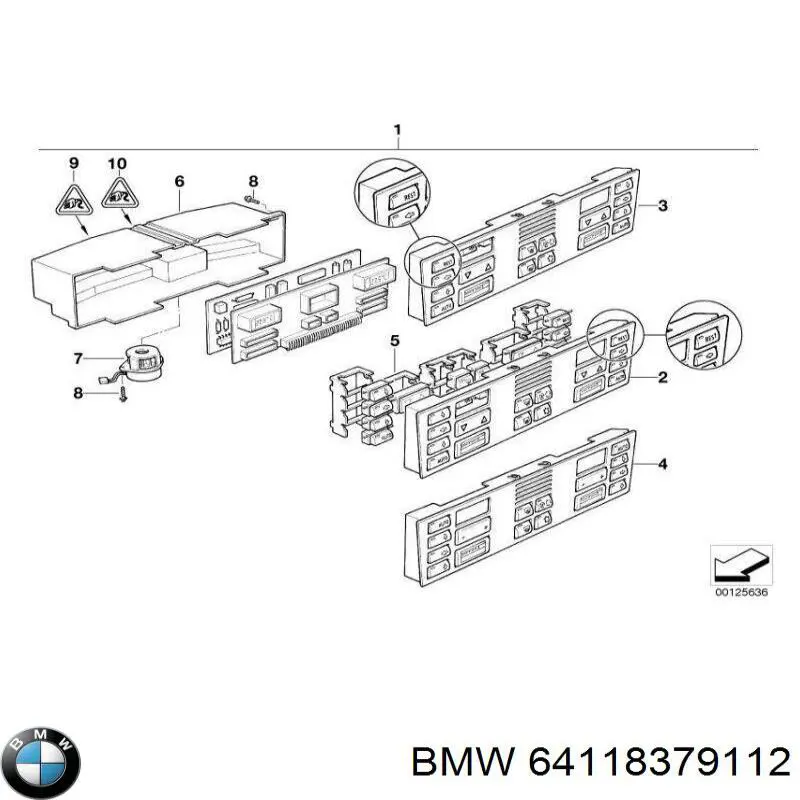 64118379112 BMW unidade de controlo dos modos de aquecimento/condicionamento
