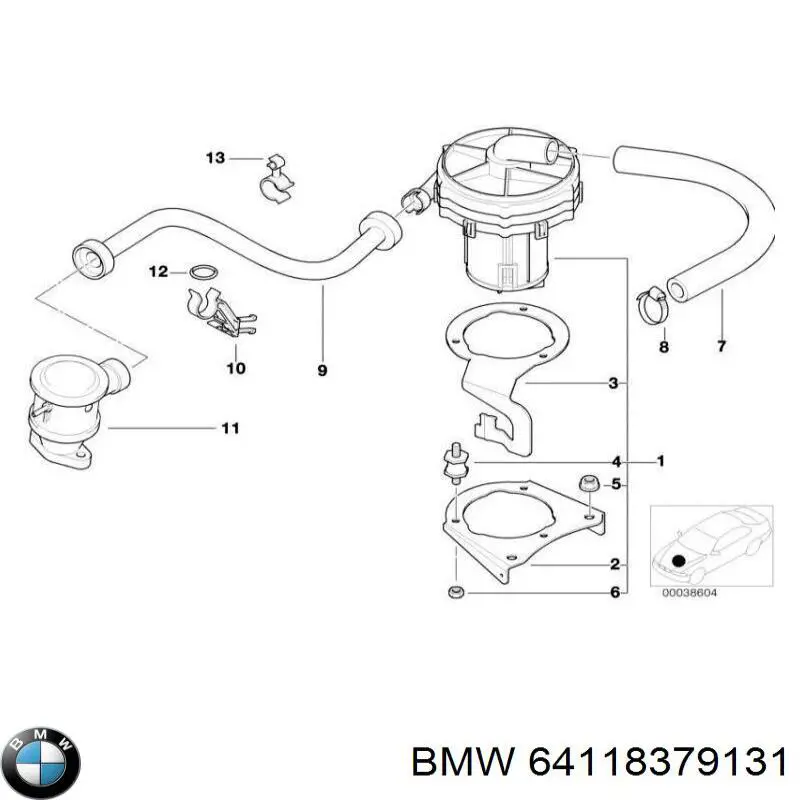 64111378766 BMW кольцо уплотнительное трубки радиатора печки