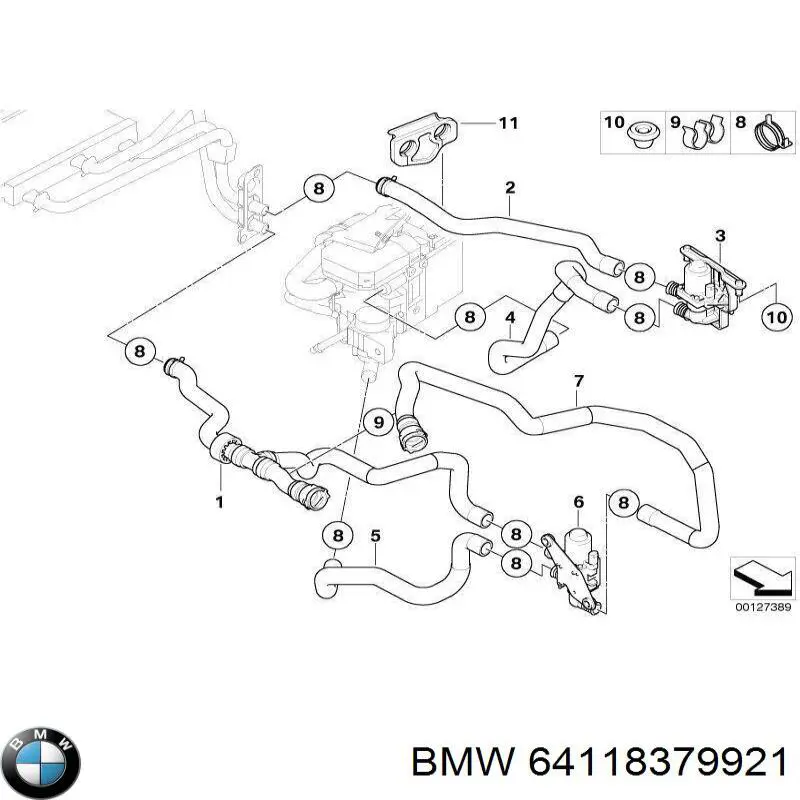 Купить 64118379921 BMW Кран печки