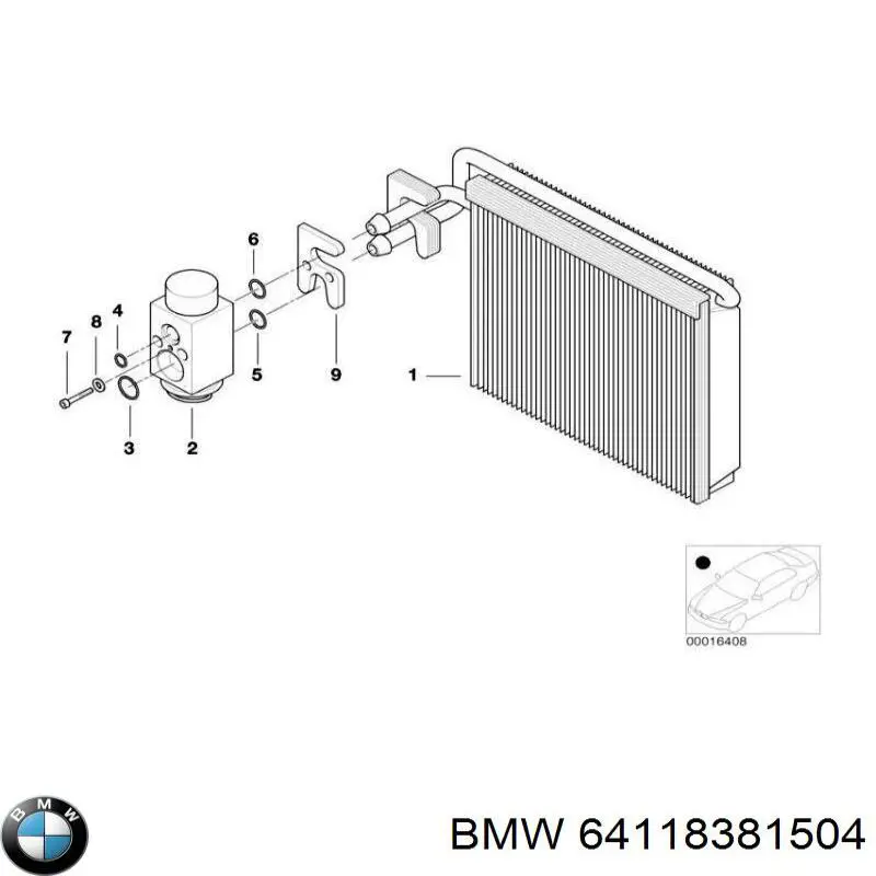 64118381504 BMW клапан trv кондиционера
