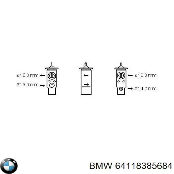 64118385684 BMW клапан trv кондиционера