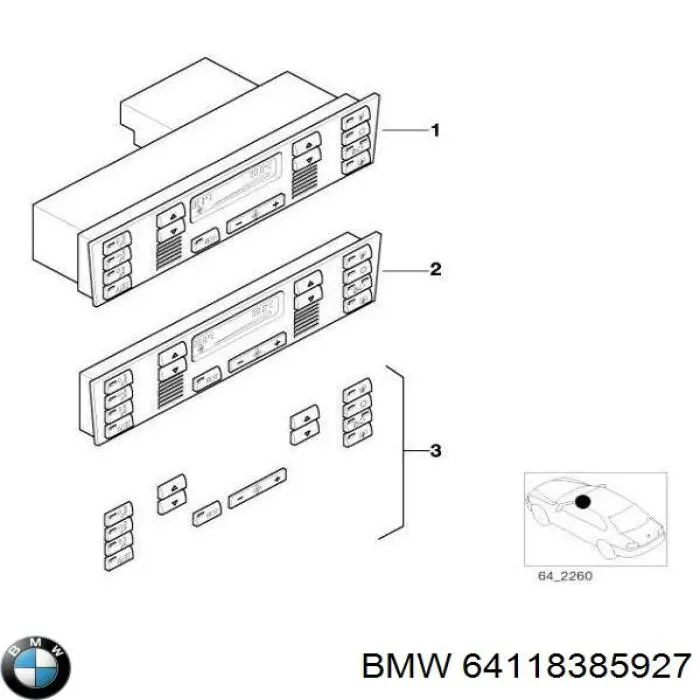 Купить 64118385927 BMW Блок управления печкой