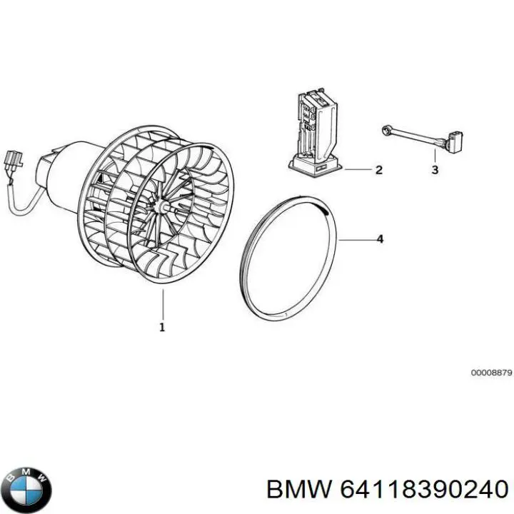 Мотор вентилятора печки (отопителя салона) на BMW 3 (E36) купить.