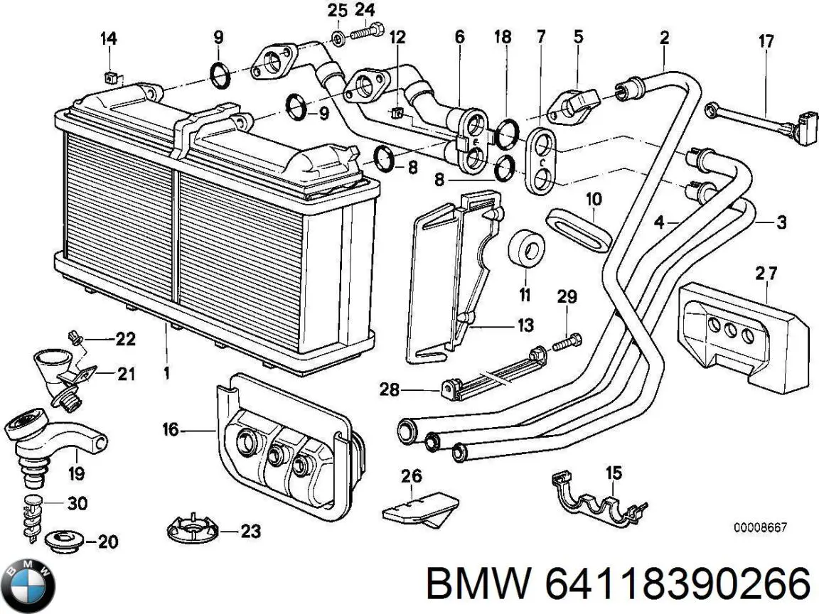 Кольцо уплотнительное трубки радиатора печки BMW 64118390266 цена, от 3.32 USD