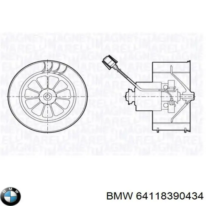 Вентилятор печки 64118390434 BMW