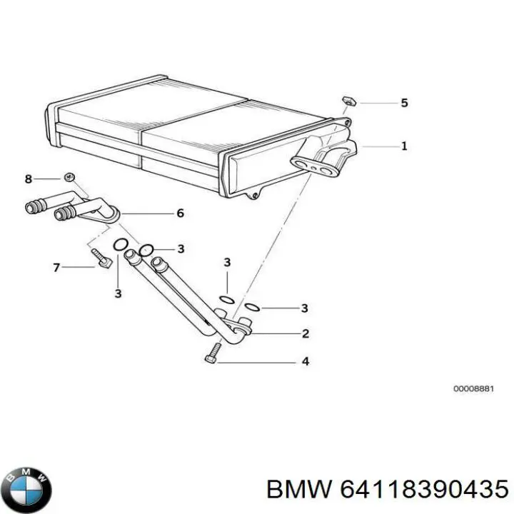 Купить 64118390435 BMW Радиатор печки