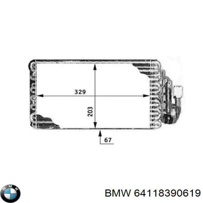 Купить 64111388378 BMW Радиатор кондиционера салонный, испаритель