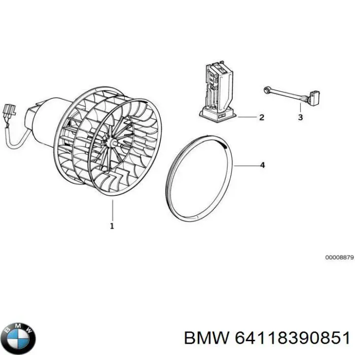 Моторчик печки BMW 64118390851