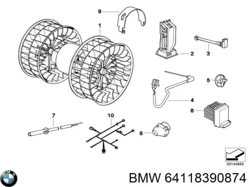 Радиатор кондиционера 64118390874 BMW