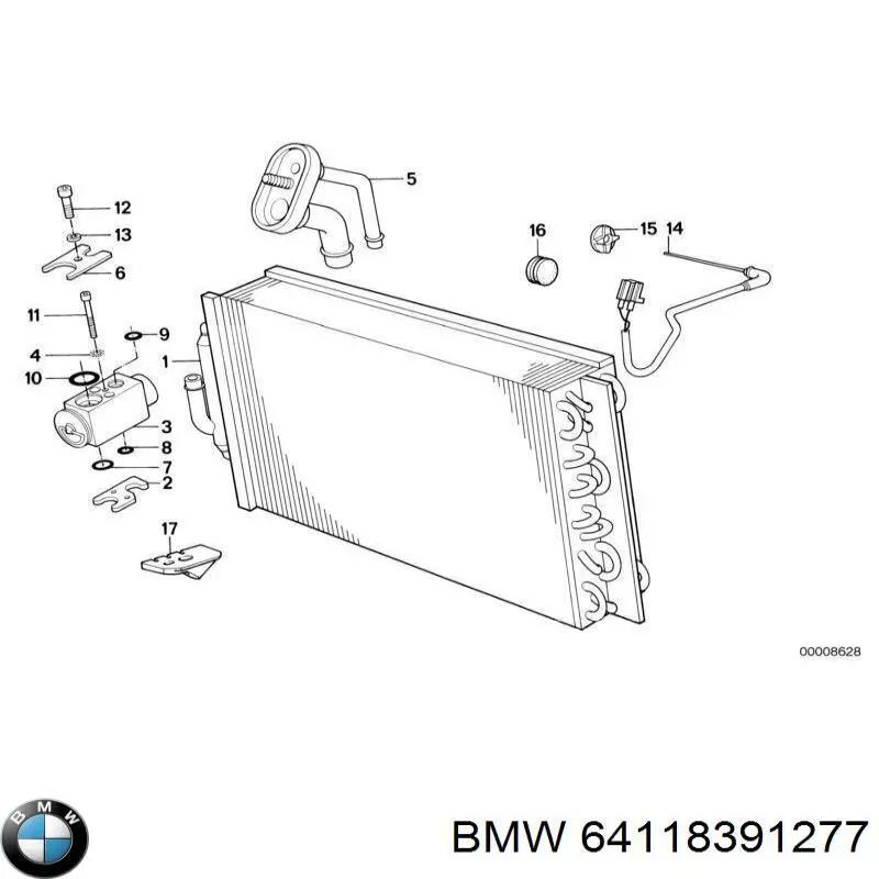 Купить 64118391277 BMW Радиатор кондиционера салонный, испаритель