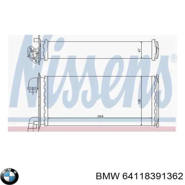 Радиатор печки (отопителя) BMW 64118391362 цена, от 29.28 USD