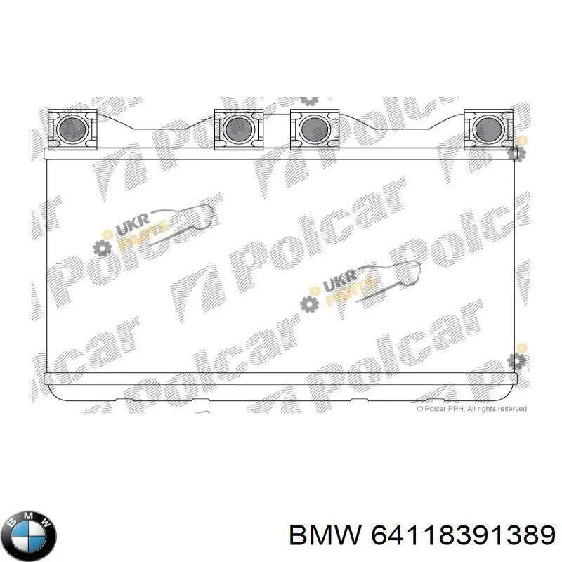 64118391389 BMW radiador de forno (de aquecedor)