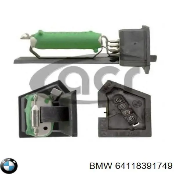 64118391749 BMW резистор (сопротивление вентилятора печки (отопителя салона))