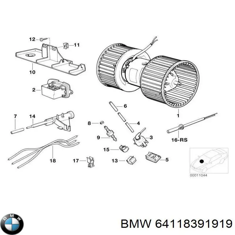 64118391919 BMW Реле печки
