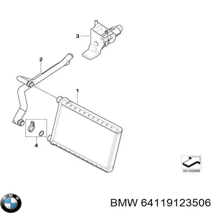 Купить 64119123506 BMW Радиатор печки
