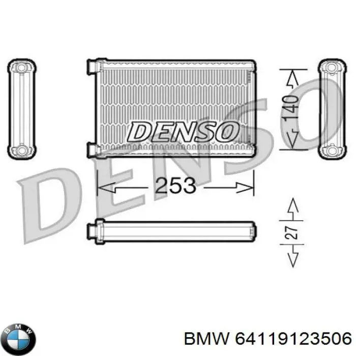 Радиатор печки (отопителя) BMW 64119123506