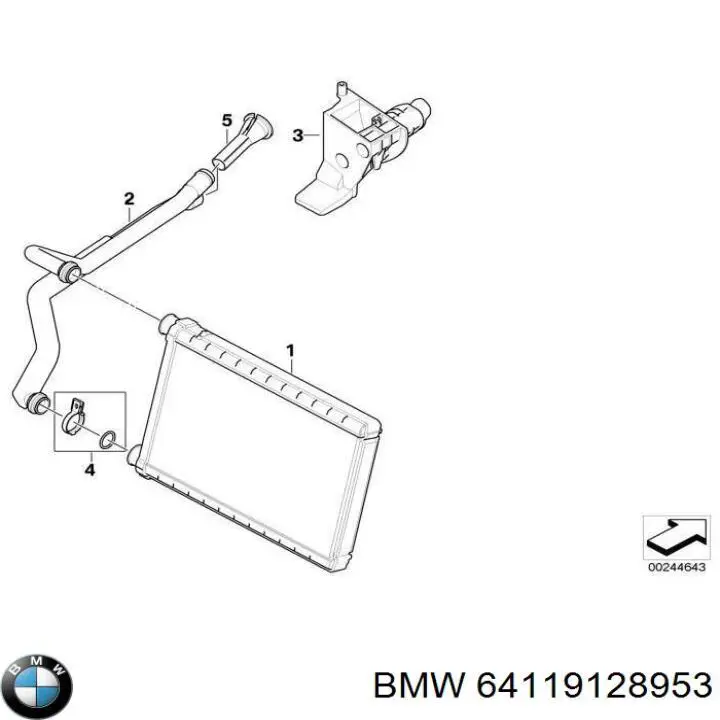 Радиатор печки 64119128953 BMW