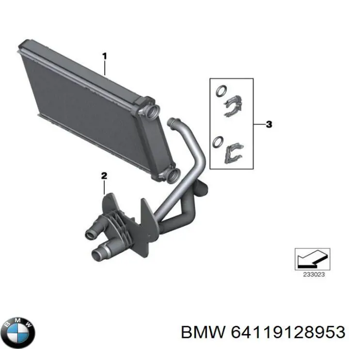 64119128953 BMW radiador de forno (de aquecedor)