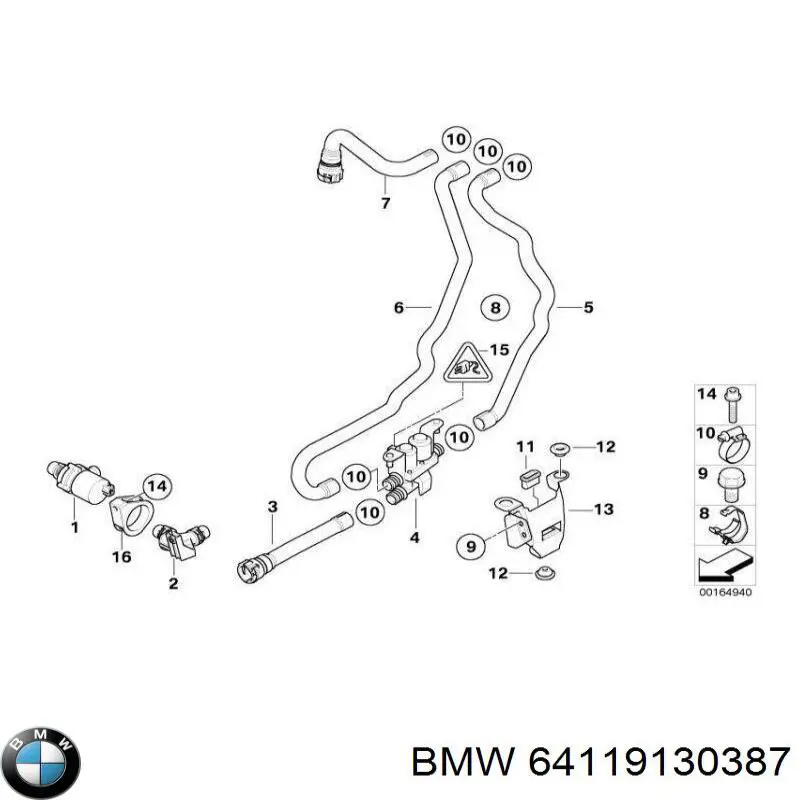 64119130413 BMW помпа водяная (насос охлаждения, дополнительный электрический)