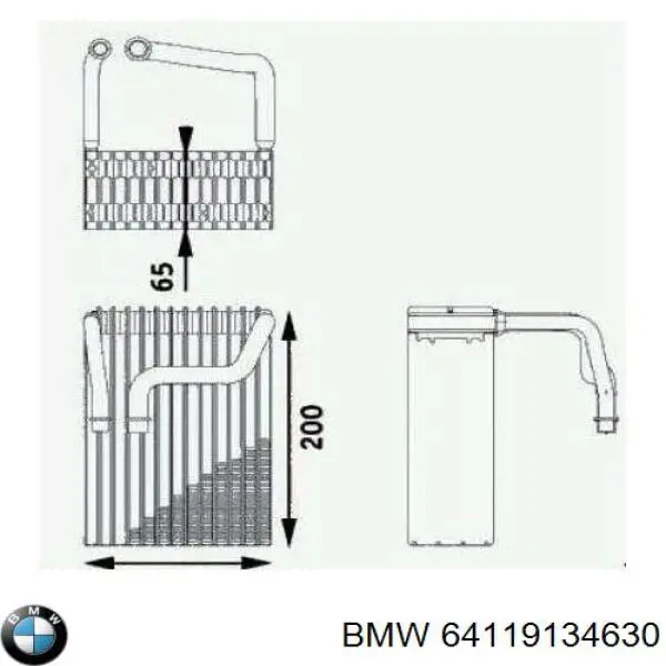 Купить 64119134630 BMW Радиатор кондиционера салонный, испаритель