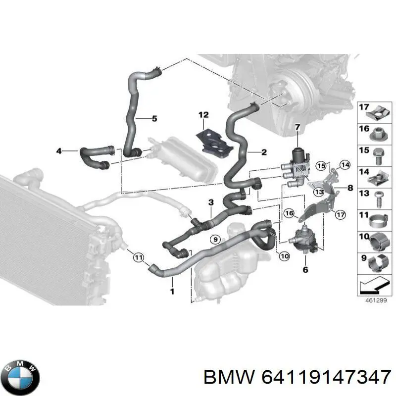 Кран печки (отопителя) BMW 64119147347